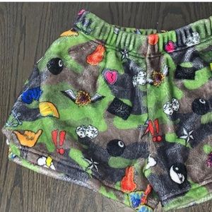 Camo designed fuzzy shorts